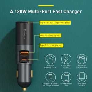 chargeur de voiture 120W Car Charger Baseus Maroc
