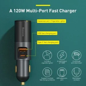 chargeur de voiture 120W Car Charger Baseus Maroc