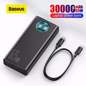 Baseus Power Bank 65W Power Bank 30000mAh, batterie externe USB C PD Charge rapide 30000 Powerbank chargeur de batterie externe Portable pour Macbook iPhone Xiaomi ordinateur Portable