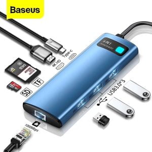 Baseus HUB 8 en 1 USB Type-C vers HDMI 4K HD RJ45 adaptateur