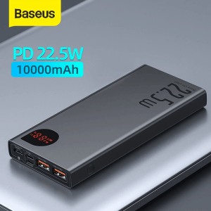 Baseus Maroc Power Bank 10000 mAh 22,5W Digital Display Quick Charge 3.0 + PD3.0 USB C - Noir