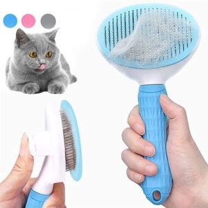 Brosse pour Chat et Chien, auto-nettoyante pour la perte et le toilettage avec Button pratique Peigne Nettoyage Poiles