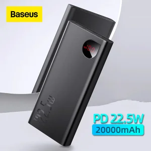 Baseus Maroc Power Bank 22.5W Adaman Métal 20000mAh PD 3.0 Quick Charge 3 Sortie 3A