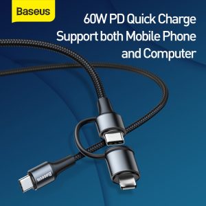 Baseus Câble Twins 2 en 1 Type-C vers Type-C/Lightning