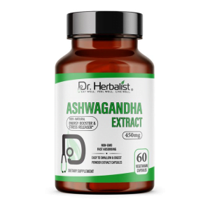 Dr Herbalist Ashwagandha Extrait, 450 mg, 60 capsules, Anti stress, Energie .. Maroc