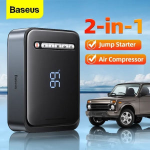 Baseus 2 en 1 Car Jump Starter Démarreur et compresseur d'air Portable, pompe de gonflage 1000A