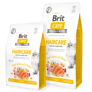 Brit Care Croquettes sans céréales haircare healthy and shiny coat Au Saumon et Poulet - pour chat 2kg