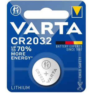 VARTA CR2032 3V Batterie, Pile Bouton au Lithium 3 volts, Blister 1 unité