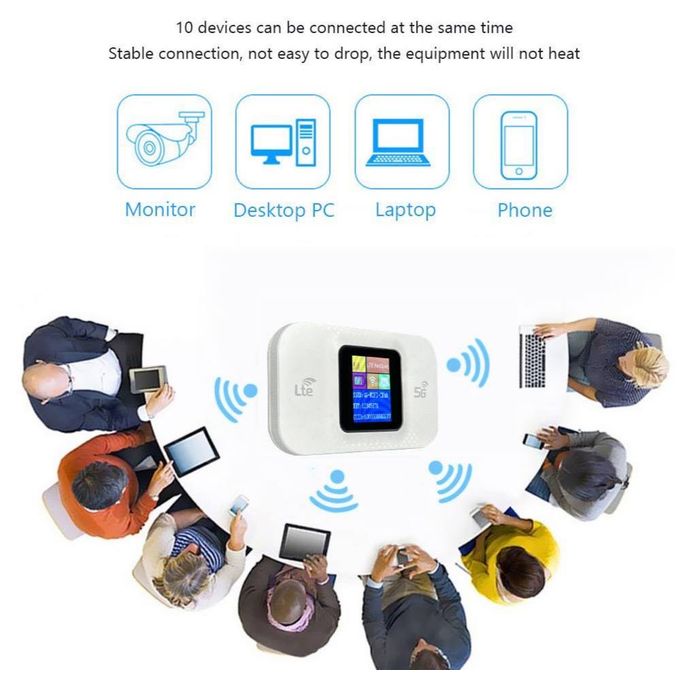 6 (9) Modem routeur Mobile 5G / 4G LTE CAT6 WiFi 300Mbps avec carte SIM et écran 14h d'autonomie