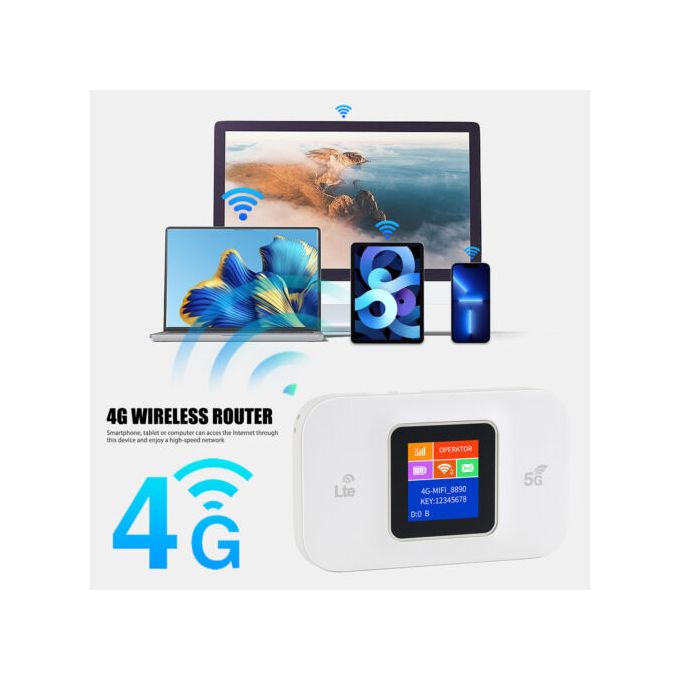 7 (6) Modem routeur Mobile 5G / 4G LTE CAT6 WiFi 300Mbps avec carte SIM et écran 14h d'autonomie